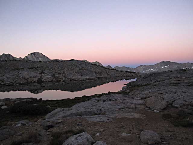 Sunrise in upper Dusy Basin