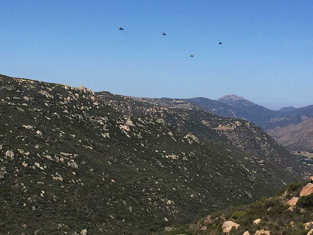 four helicopters near US-Mexico border
