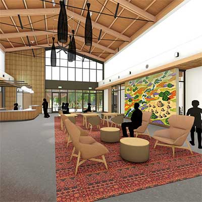 Architect Rendering with proposed mural design