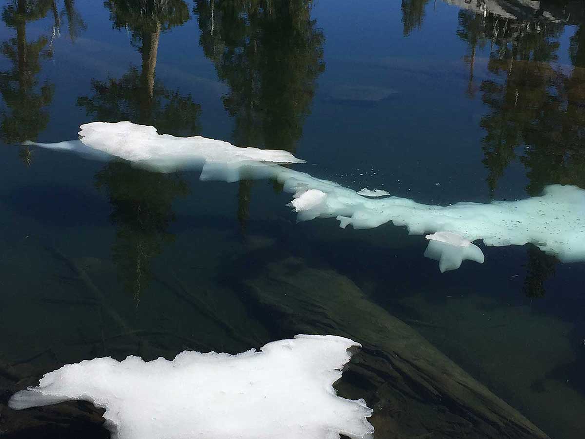 Artfully melting ice in water