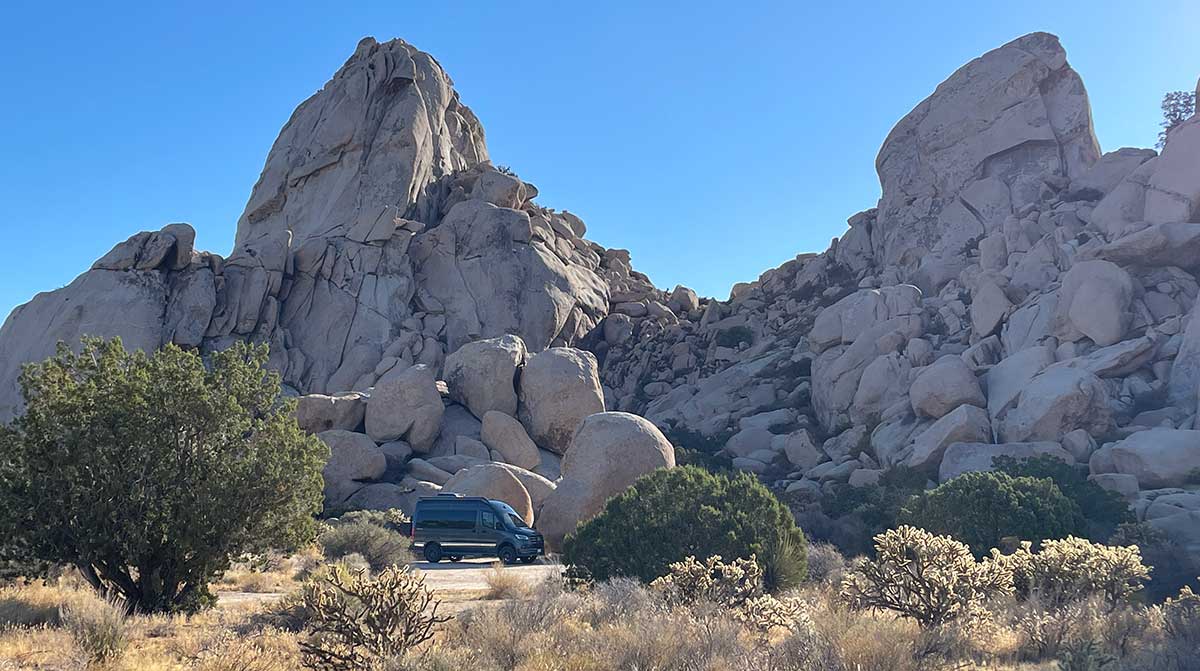 Campsite amongst giant granite boulders