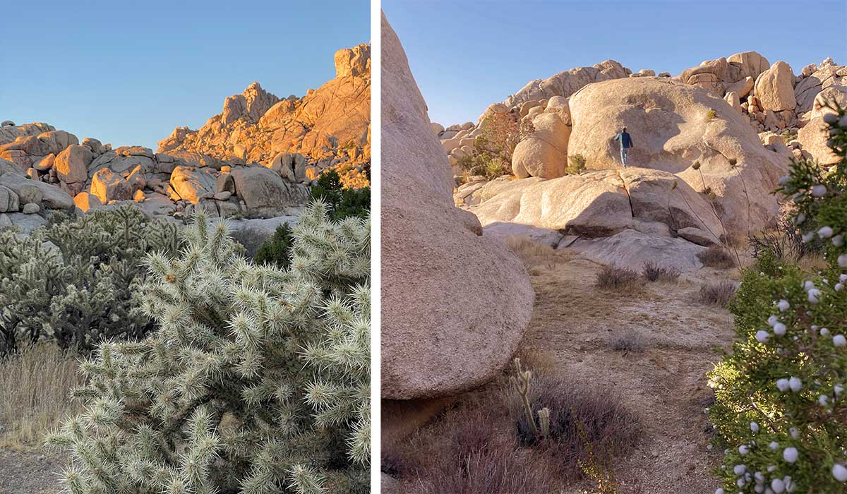 Early morning hike in the granite boulders